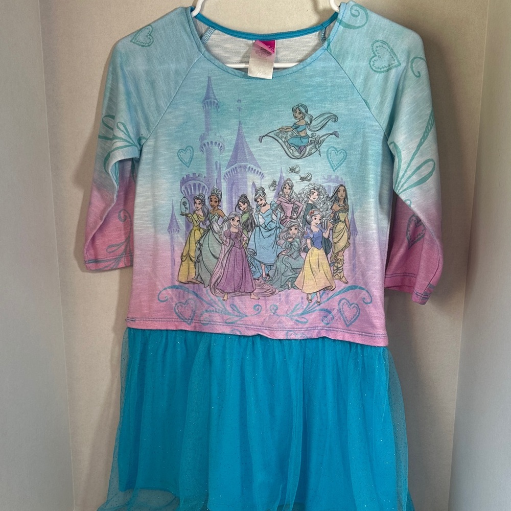 Disney princess dress with tulle glitter bottom size 14/16